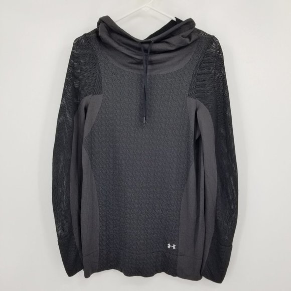 Under Armour Tops - Under Armour Heat Gear Fitted Grey Cowl Neck Pullover Size Large